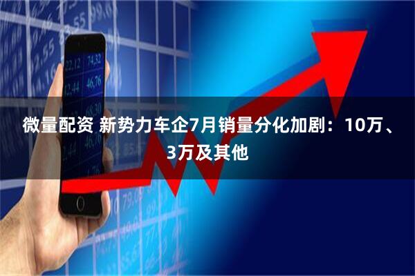 微量配资 新势力车企7月销量分化加剧：10万、3万及其他